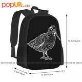 Woodcock Bird American Birds Lover Hunter Backpack Large Capacity Foldable
