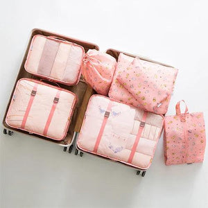 7Pcs Travel Packing Cube Bag Organizer Mesh Storage Underwear Bra Sock Wash Bags