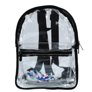 Sequin Bag Unisex Backpack Transparent PVC Female College Students Shoulder Bag