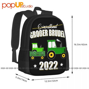 Big Brother Boys Tractor Backpack Large Capacity Gym Tote Bag