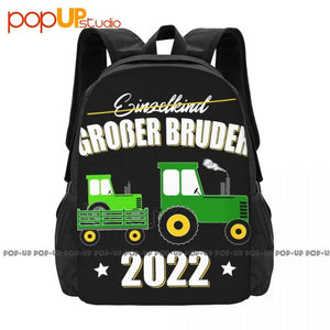 Big Brother Boys Tractor Backpack Large Capacity Gym Tote Bag