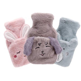 Winter Plush Water Bottle Bag Set Cartoon Hot Water Injection Bags