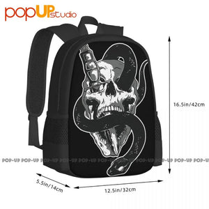Skull Head & Snake Backpack Large Capacity Schoolbag