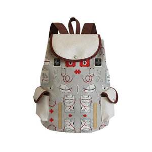 Stethoscope Nurse Drawstring Backpack Large Capacity Linen Backpack