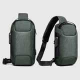 Men's Waterproof USB Crossbody Bag Anti-theft Shoulder Sling Chest Pack