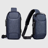 Men's Waterproof USB Crossbody Bag Anti-theft Shoulder Sling Chest Pack
