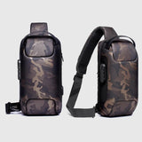 Men's Waterproof USB Crossbody Bag Anti-theft Shoulder Sling Chest Pack