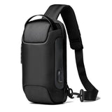 Men's Waterproof USB Crossbody Bag Anti-theft Shoulder Sling Chest Pack