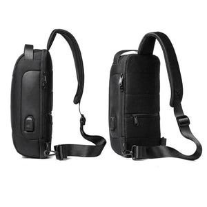 Men's Waterproof USB Crossbody Bag Anti-theft Shoulder Sling Chest Pack