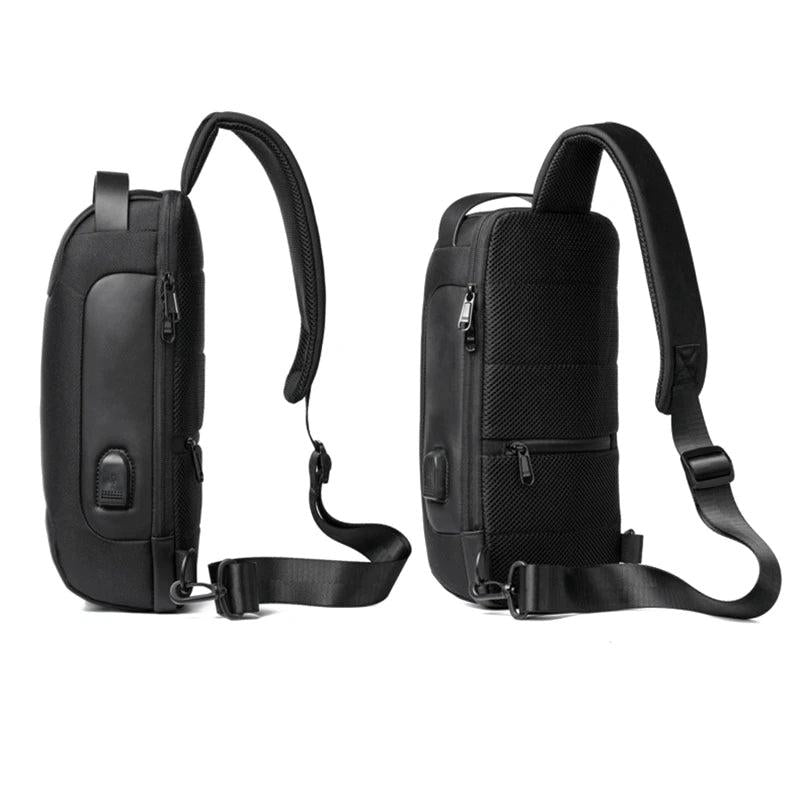 Men's Waterproof USB Crossbody Bag Anti-theft Shoulder Sling Chest Pack