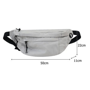 Canvas Fanny Pack Large Storage Waist Bag Unisex Multifunctional Chest Bags
