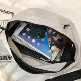 Canvas Fanny Pack Large Storage Waist Bag Unisex Multifunctional Chest Bags