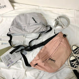 Canvas Fanny Pack Large Storage Waist Bag Unisex Multifunctional Chest Bags