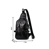 Men's Leather Sling Bag Chest Crossbody Shoulder Bag Soft Leather