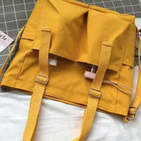Foufurieux Large Capacity Canvas Women Shoulder Bag Army Green