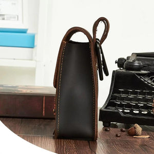 Medieval Style Dark Brown Phone Case PU Leather Fanny Pack