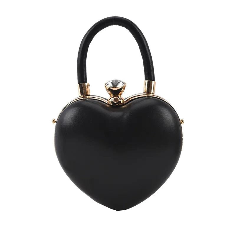 Heart Bag Women Leather Handbags Punk Jelly Purse Bag Gothic Chain