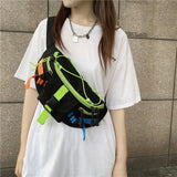 Reflective Waist Bag Unisex Shoulder Crossbody Chest Pack Hip Hop Nylon Fanny Pa