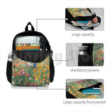 Gutav Klimt Flower Garden Painting Outdoor Hiking Backpack