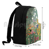 Gutav Klimt Flower Garden Painting Outdoor Hiking Backpack