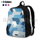 Abstract Geometry Outdoor Hiking Backpack Waterproof Camping Travel