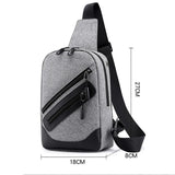 Men Solid Shoulder Messenger Chest Bag Large Capacity