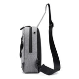 Men Solid Shoulder Messenger Chest Bag Large Capacity