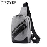 Men Solid Shoulder Messenger Chest Bag Large Capacity