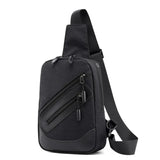 Men Solid Shoulder Messenger Chest Bag Large Capacity