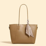 Autumn Solid Silk Scarf Tote Handbag Large Capacity Shoulder Bag