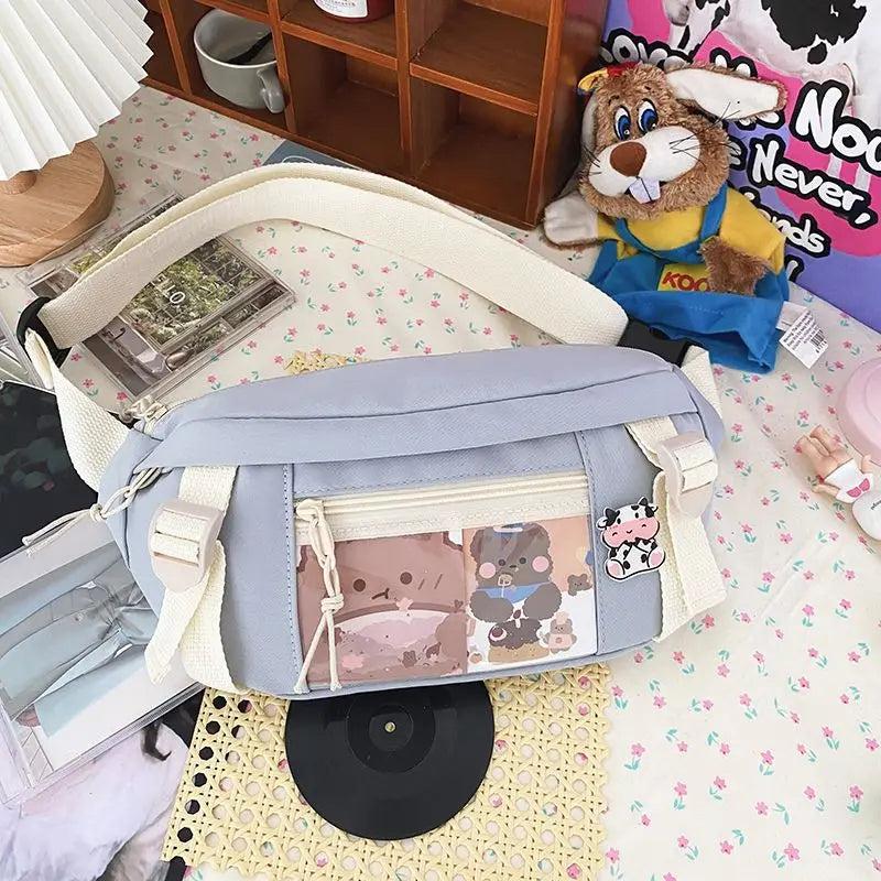 Japanese Chest Bag Cross Body Versatile Canvas Waist Bag