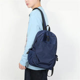 Men's Canvas Waterproof Shoulder School Bag Small Backpack
