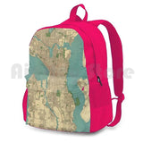 Seattle Vintage Map | Outdoor Hiking Backpack