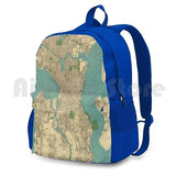 Seattle Vintage Map | Outdoor Hiking Backpack
