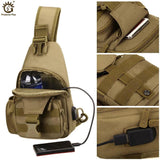 USB Charging Military Shoulder Bag Tactics Sling Bag Chest Pack