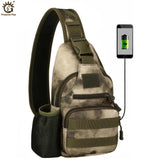 USB Charging Military Shoulder Bag Tactics Sling Bag Chest Pack