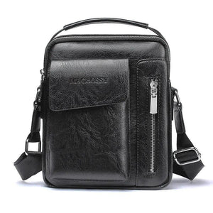 Vintage Men Shoulder Bag Crossbody High Capacity PU Leather Messenger Bag