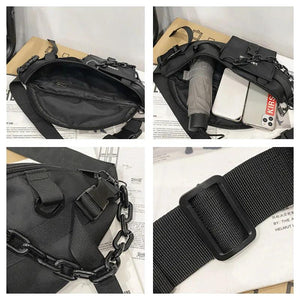 Nylon Fanny Pack Waist Belt Bag Hip hop Crossbody Chain Waist Pack