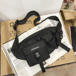 Nylon Fanny Pack Waist Belt Bag Hip hop Crossbody Chain Waist Pack