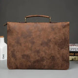 Retro Men's Handbag Ultra-Thin File Briefcase Casual Bag