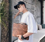 Retro Men's Handbag Ultra-Thin File Briefcase Casual Bag