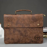Retro Men's Handbag Ultra-Thin File Briefcase Casual Bag