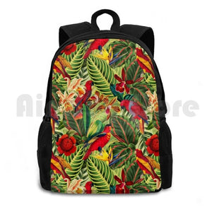 Vintage Tropical Bird Jungle Garden Outdoor Hiking Backpack