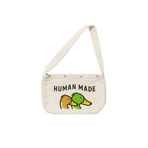 Vintage HUMAN Canvas Shoulder Messenger Bag Couple Casual Bag