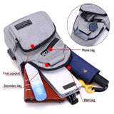 Men's Crossbody Bag USB Charging Anti Theft Chest Bag
