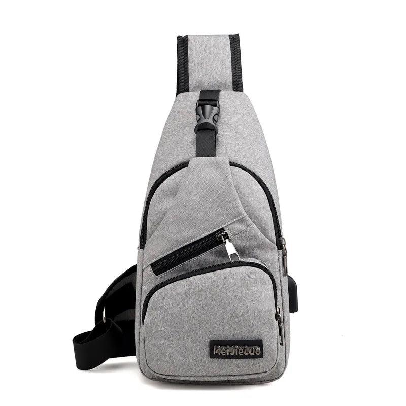 Men's Crossbody Bag USB Charging Anti Theft Chest Bag