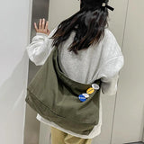 Casual Canvas Shoulder Bag Large Capacity Women's Messenger Handbag