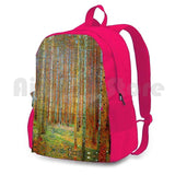 Gustav Klimt Landscape Painting Print Outdoor Hiking Backpack