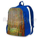 Gustav Klimt Landscape Painting Print Outdoor Hiking Backpack
