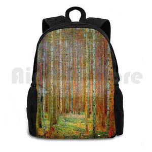 Gustav Klimt Landscape Painting Print Outdoor Hiking Backpack